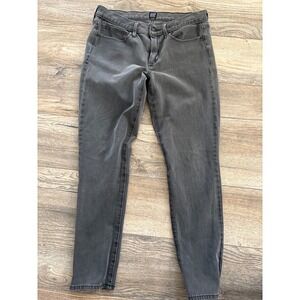 Vintage GAP 1969 True Skinny Jeans Womens 28S Gray Faded Denim Stretch Pants